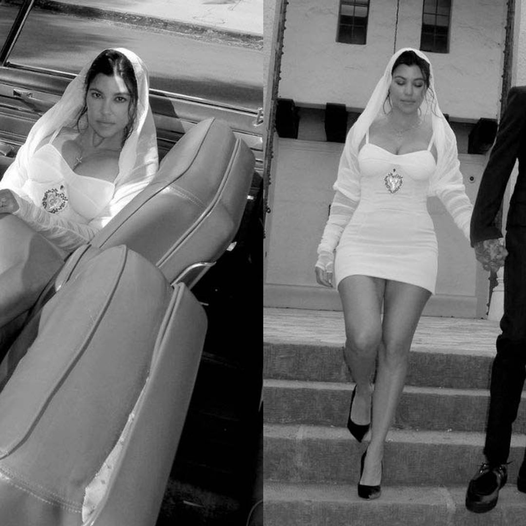 Get inspired: Kourtney Kardashian makes a case for the micro wedding dress