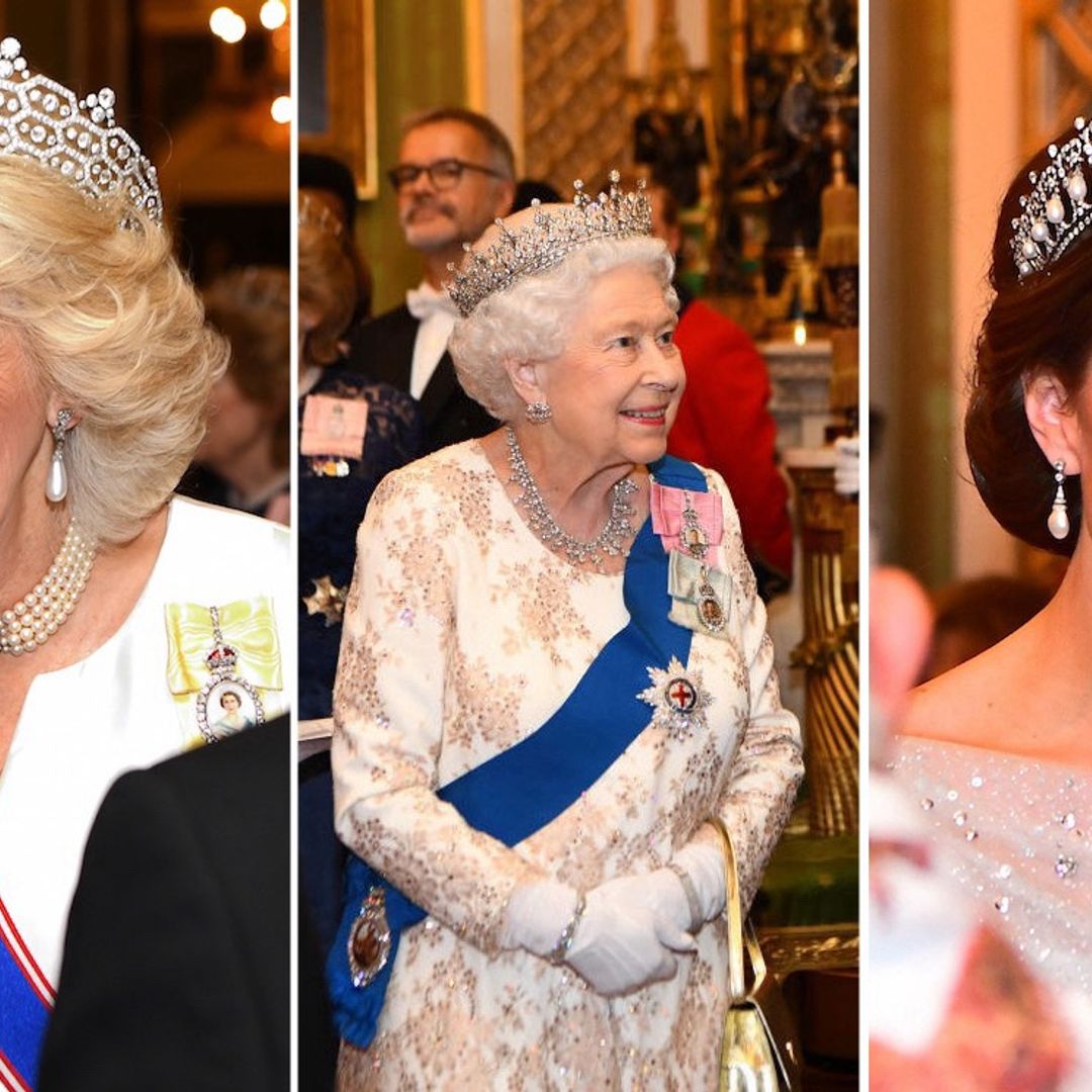Duchess Kate, Camilla and the Queen dazzle in tiaras at Buckingham Palace Diplomatic Corps reception – all the pictures