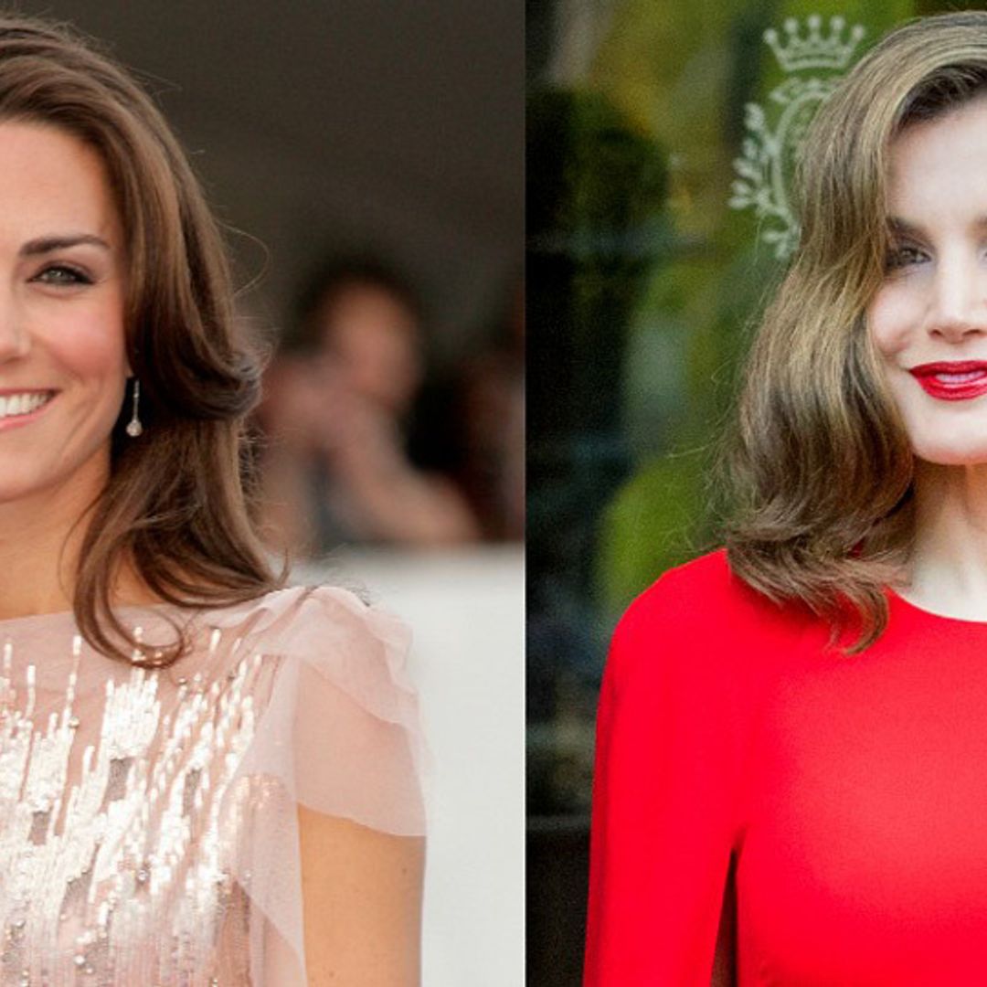 Queen Letizia and Kate Middleton dazzle in family jewels at the Queen's state banquet