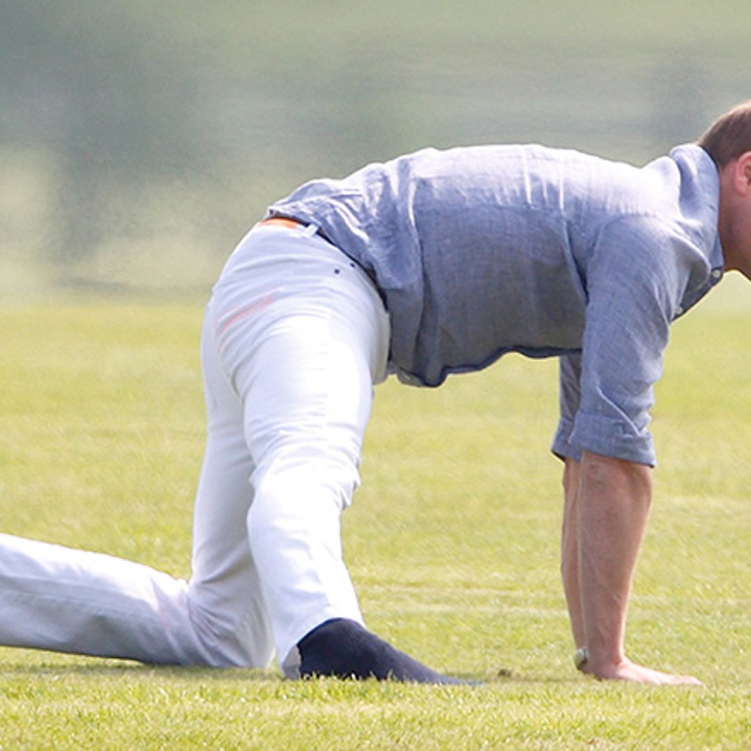 Prince William shows off impressive yoga skills while preparing for polo match