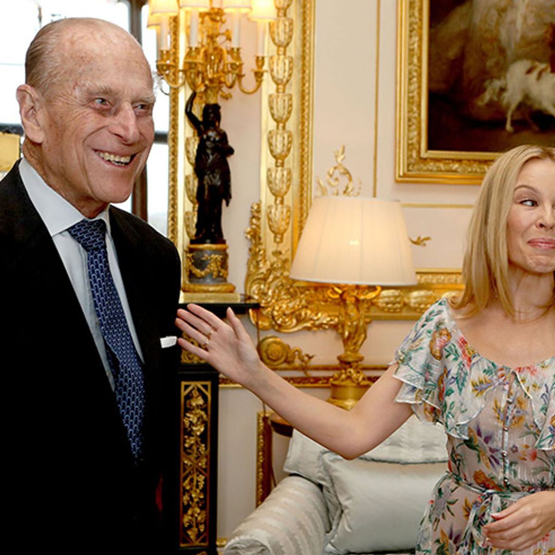 Kylie Minogue shares a giggle with Prince Philip