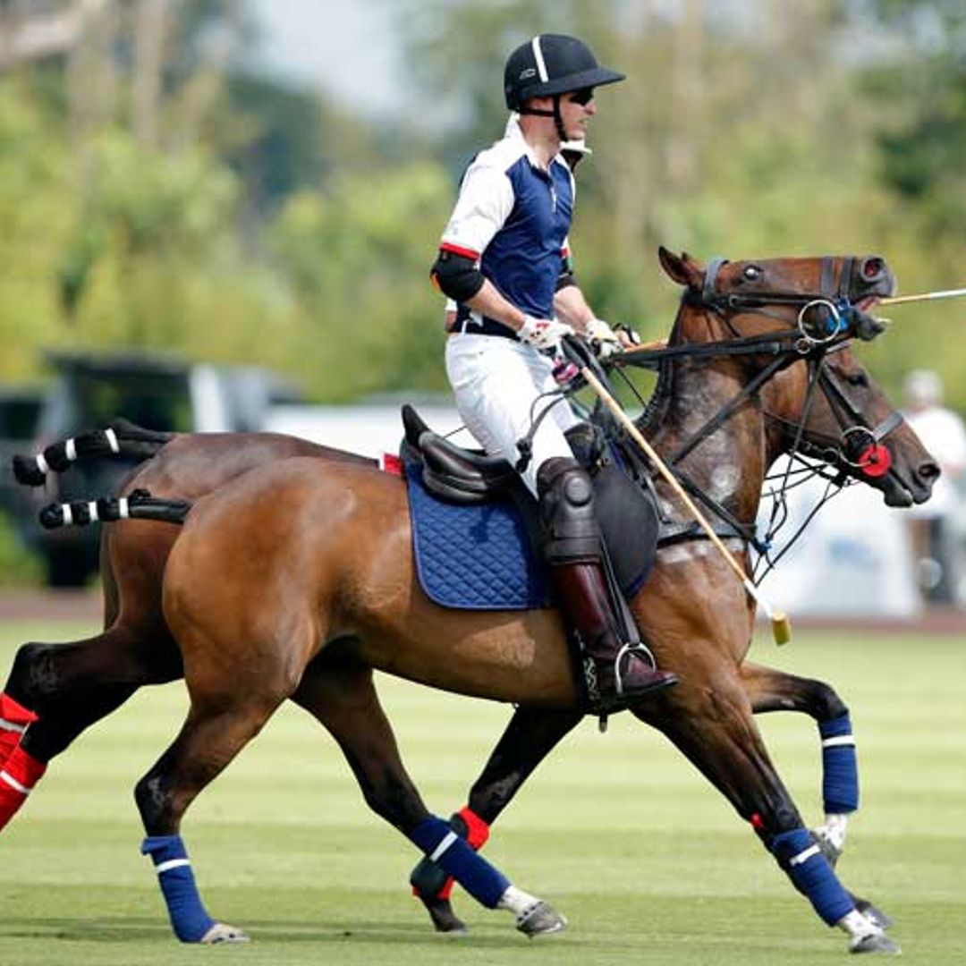 Leather-clad king of the road Prince William arrives at polo on £15,000 superbike