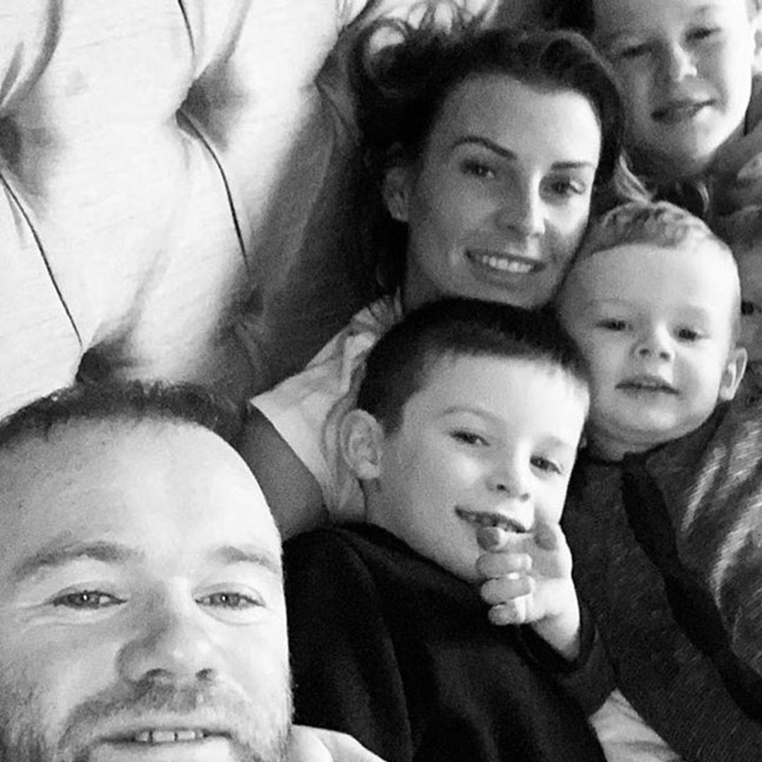 Coleen Rooney shows off spacious garden as she and the boys make Easter bonnets