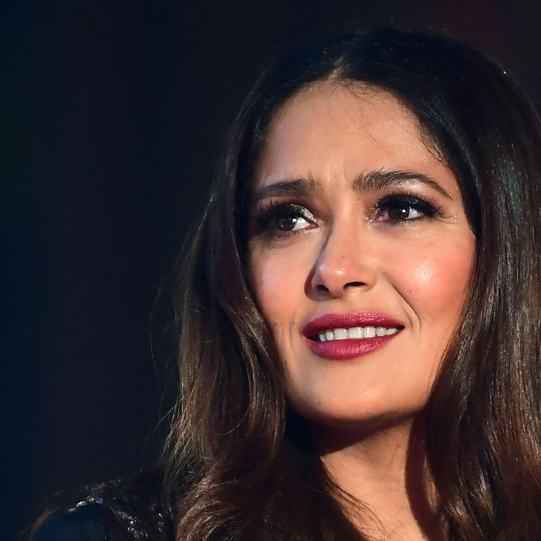 Salma Hayek stuns in tropical leopard-print swimsuit photo you need to see to believe
