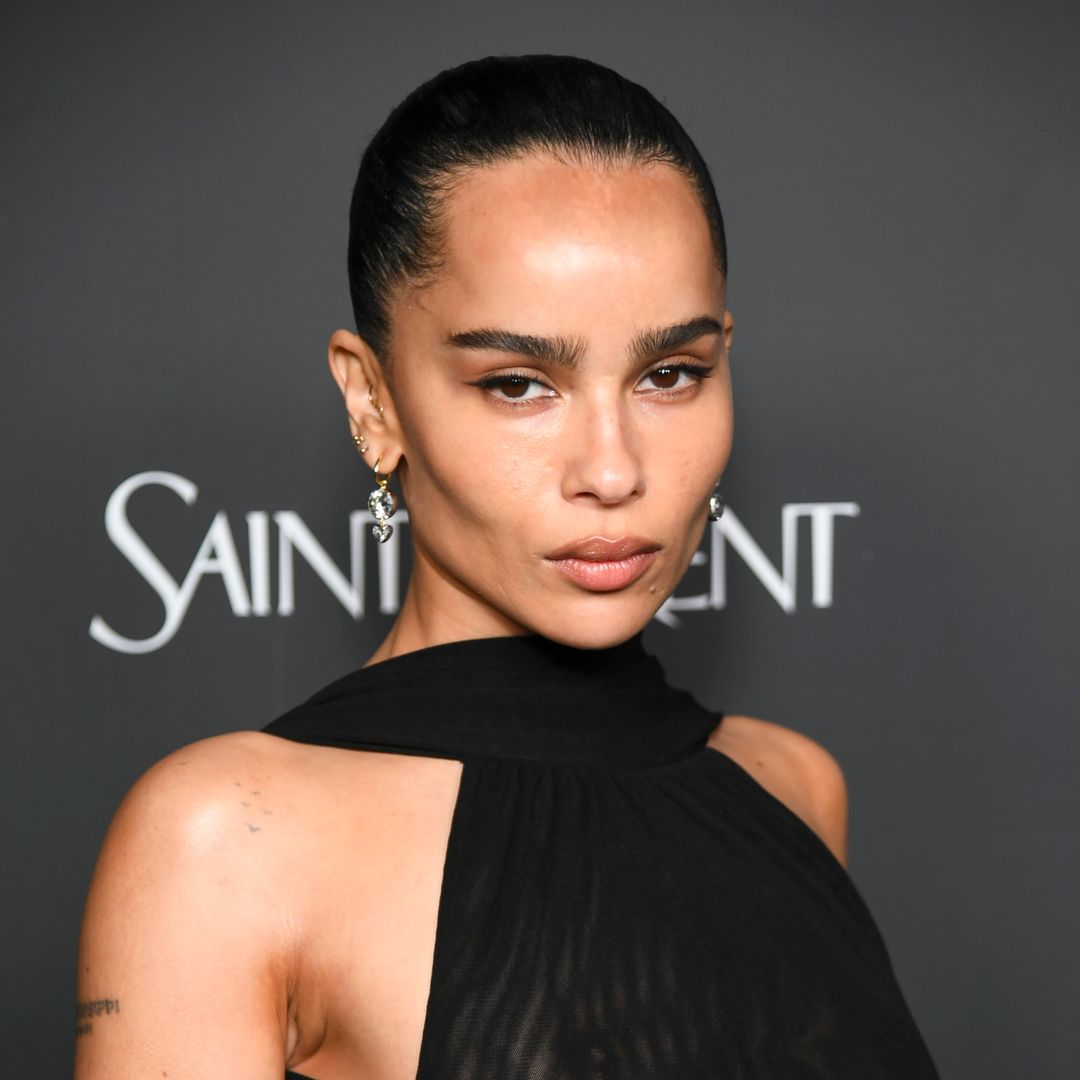 Zoë Kravitz's Saint Laurent lace set and space bun combo is seriously chic