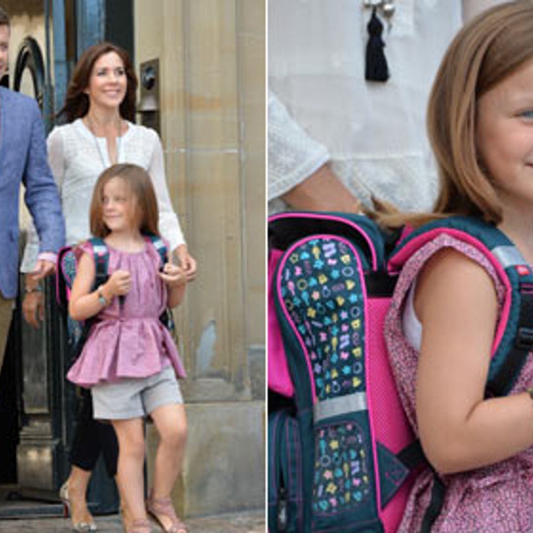 All grown up! Excitement and smiles as Princess Isabella attends her first day at school