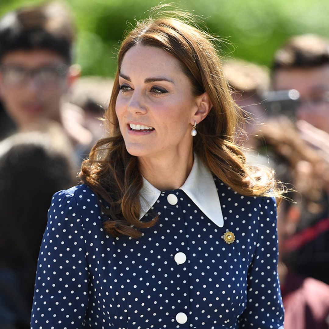 How Duchess Kate's navy polka dot dress was inspired by Princess Diana