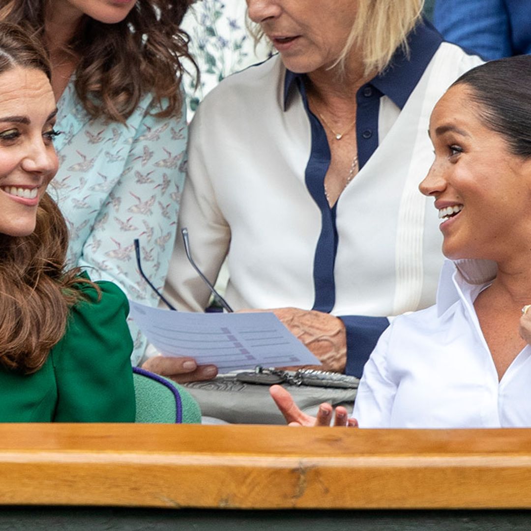 Meghan Markle poses with magazine cover featuring her now sister-in-law Kate Middleton