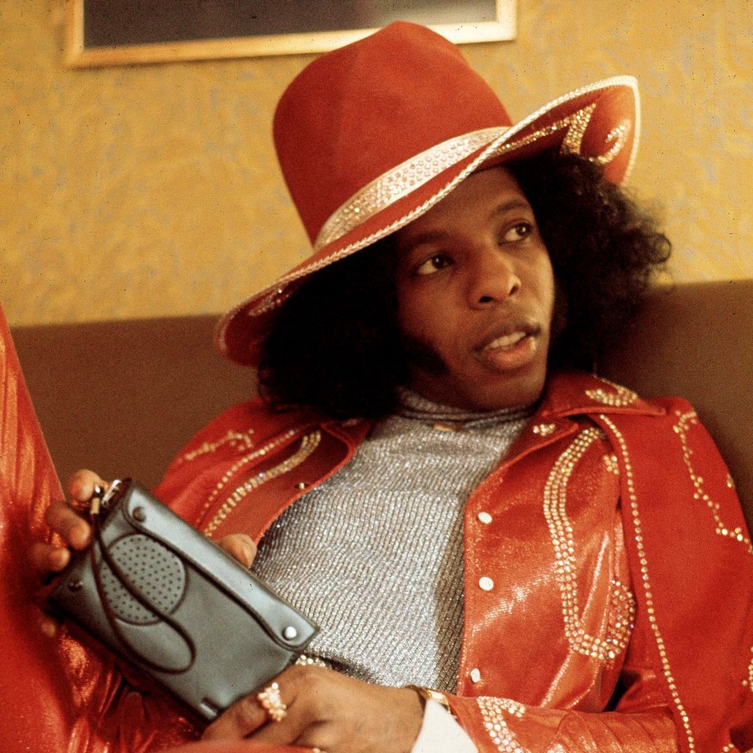 Sly Stone of Sly And The Family Stone posed in London on 16th July 1973