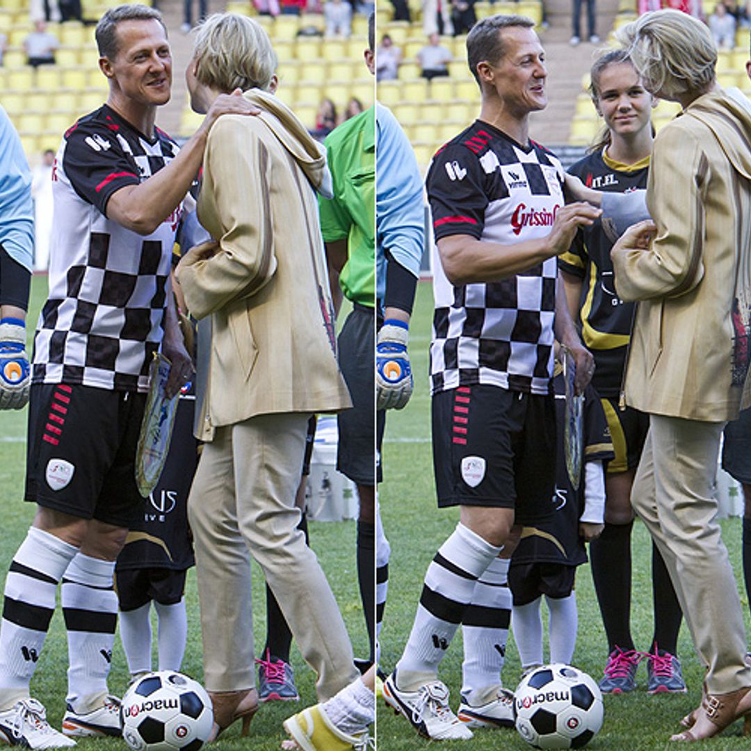 Michael Schumacher's football look scores points with Princess Charlene