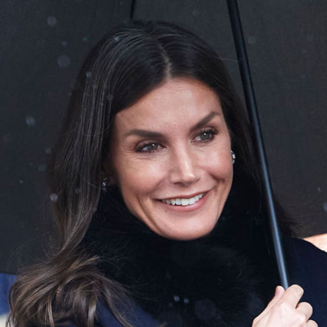 Queen Letizia looks sensational in navy pencil dress for special occasion