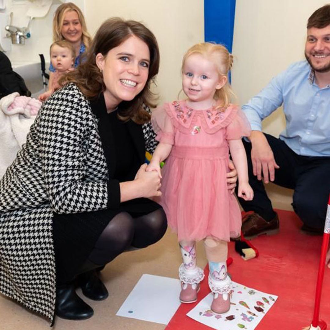 Pregnant Princess Eugenie shares sweet moment with little girl during royal outing