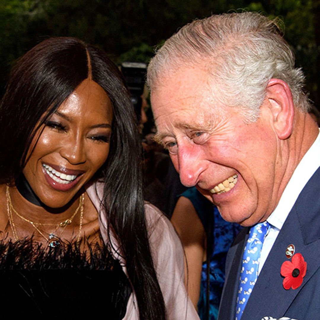 Naomi Campbell is glamorous in Ralph & Russo as she mingles with Prince Charles
