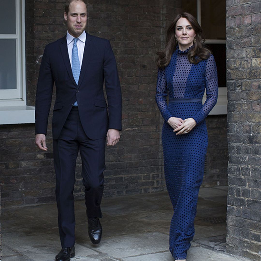 Kate gives a nod to her upcoming host country in dress by Indian designer Saloni
