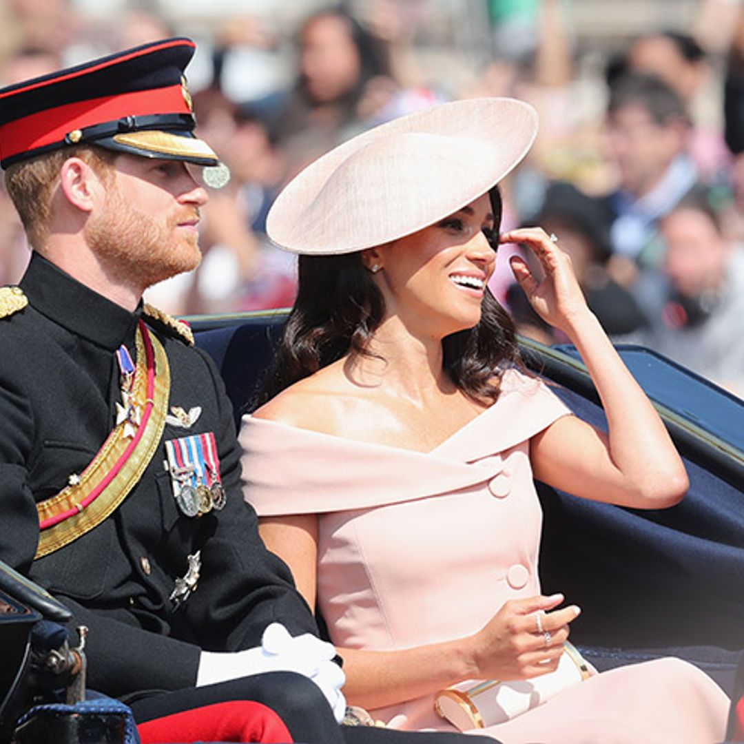 Newlyweds Prince Harry and Meghan Markle charm crowds at their first Trooping the Colour together