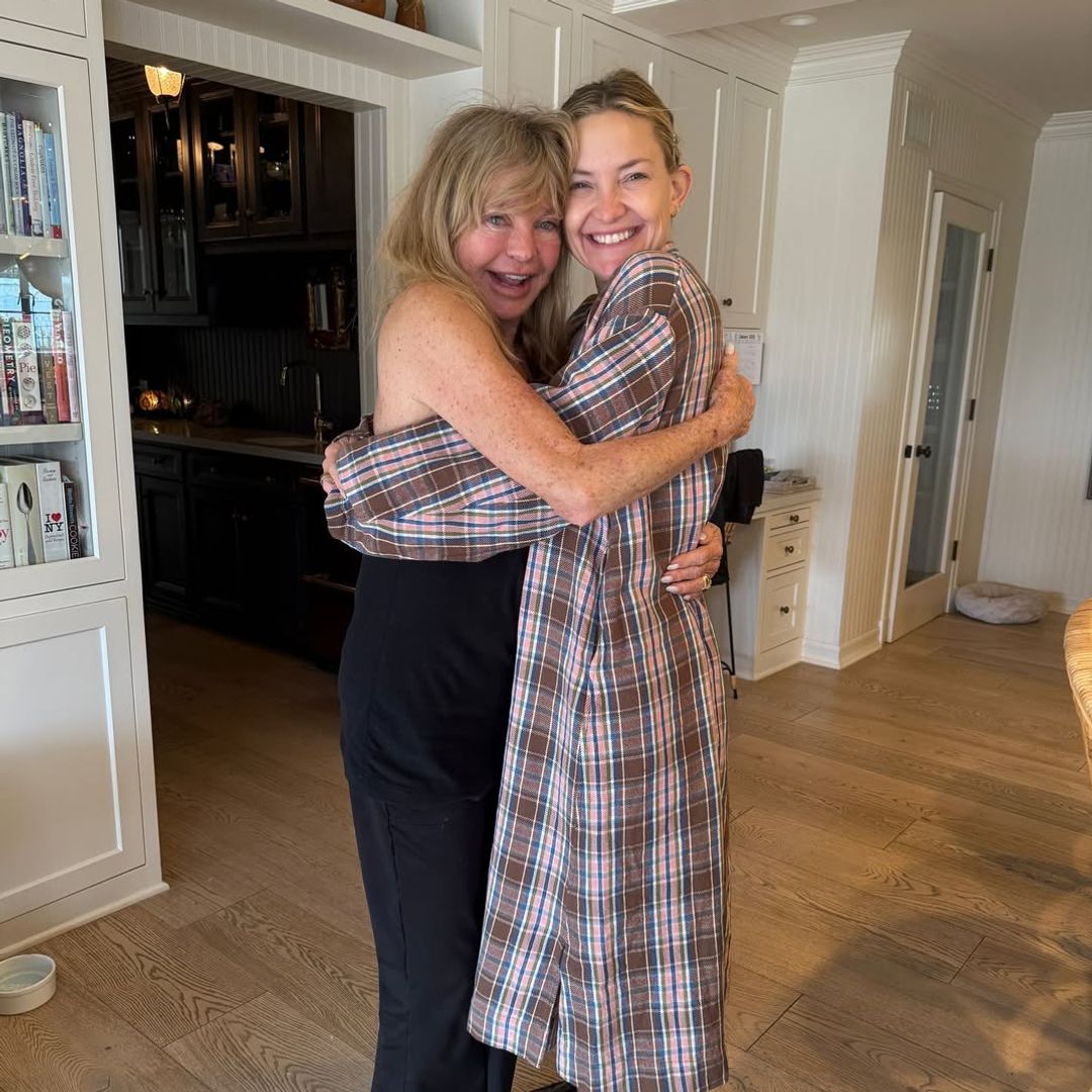 Kate Hudson hugs a teary-eyed Goldie Hawn as she shares video from Oscar nomination moment