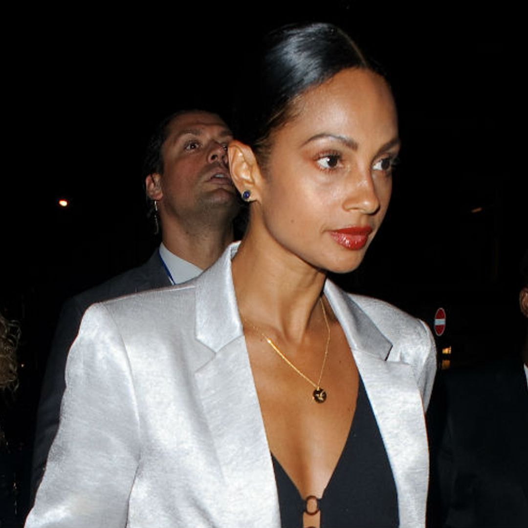 Alesha Dixon shows off her styling skills in a silver suit at The Arts Club in Mayfair