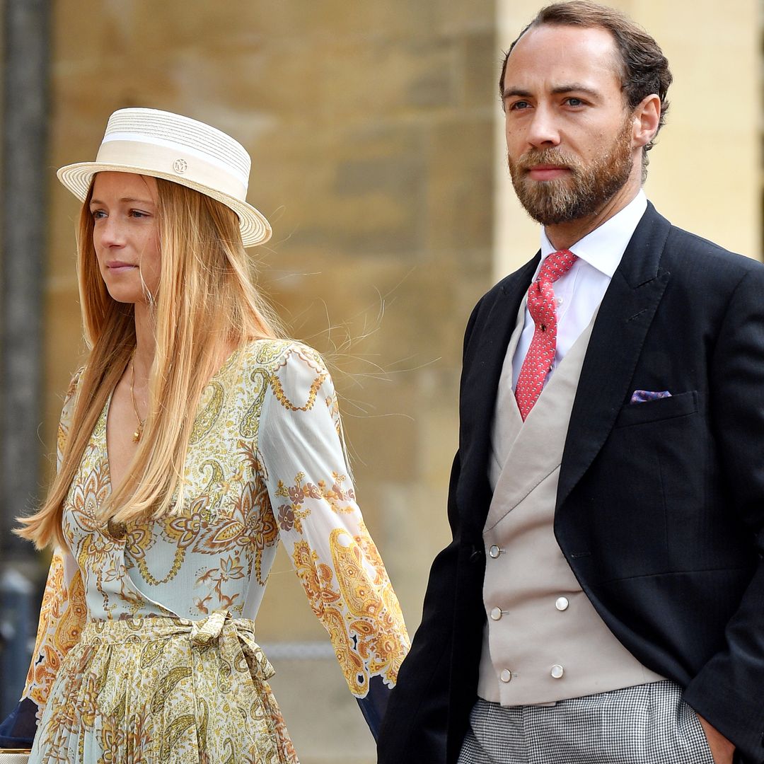 James Middleton's wife Alizee's bump-skimming frock is just like Carole Middleton's wedding dress