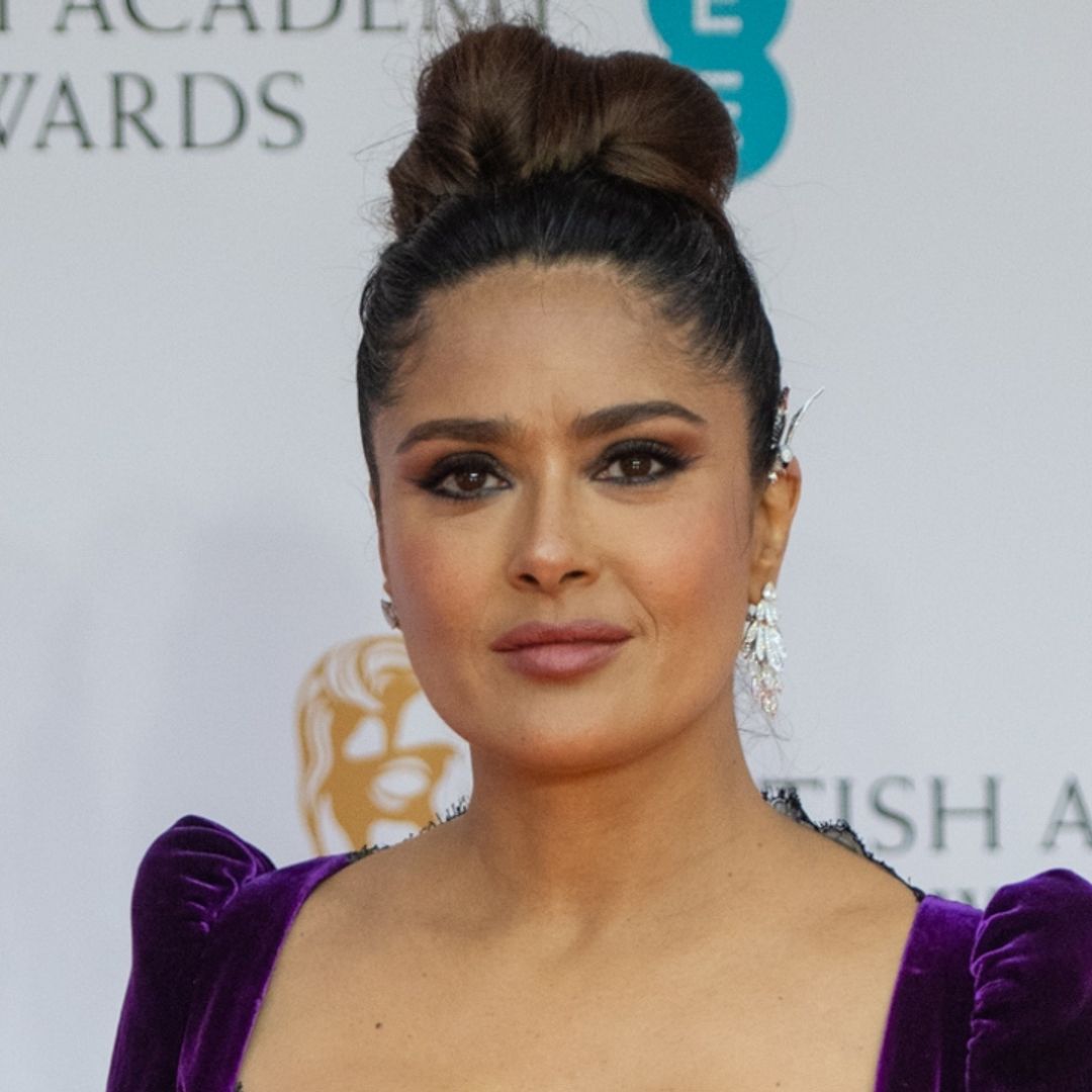 Salma Hayek reveals cheeky fashion mishap in purple bodycon gown on star-studded red carpet