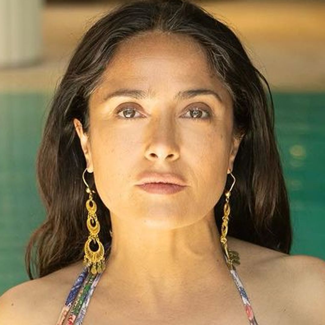 Salma Hayek is a goddess in scoop neck swimsuit for stunning sea photo