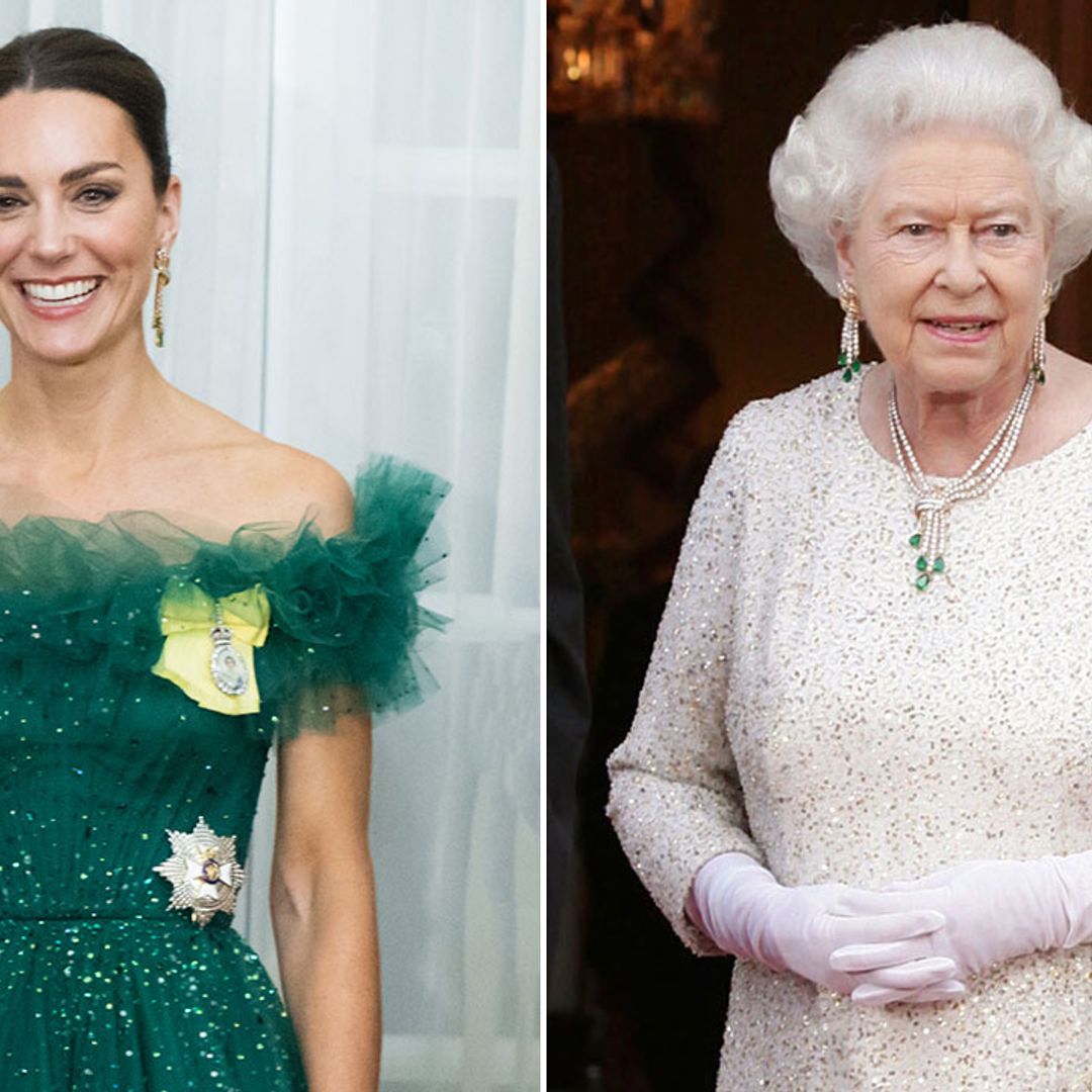 Kate Middleton borrows the Queen's jewellery for Jamaica royal tour State Dinner – and wow!