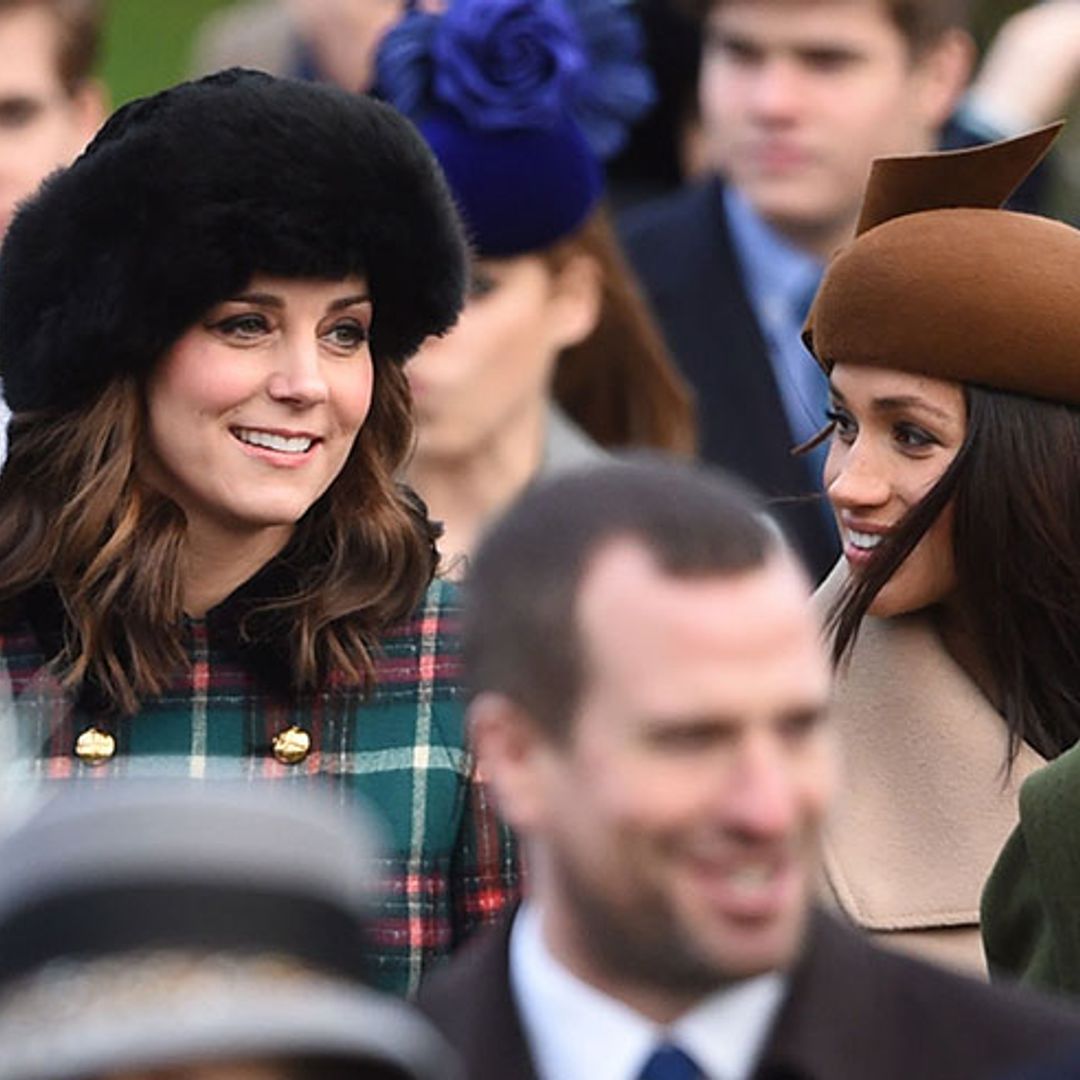 Kate is festive in £2,655 Miu Miu tartan coat at royals' Christmas Day church service