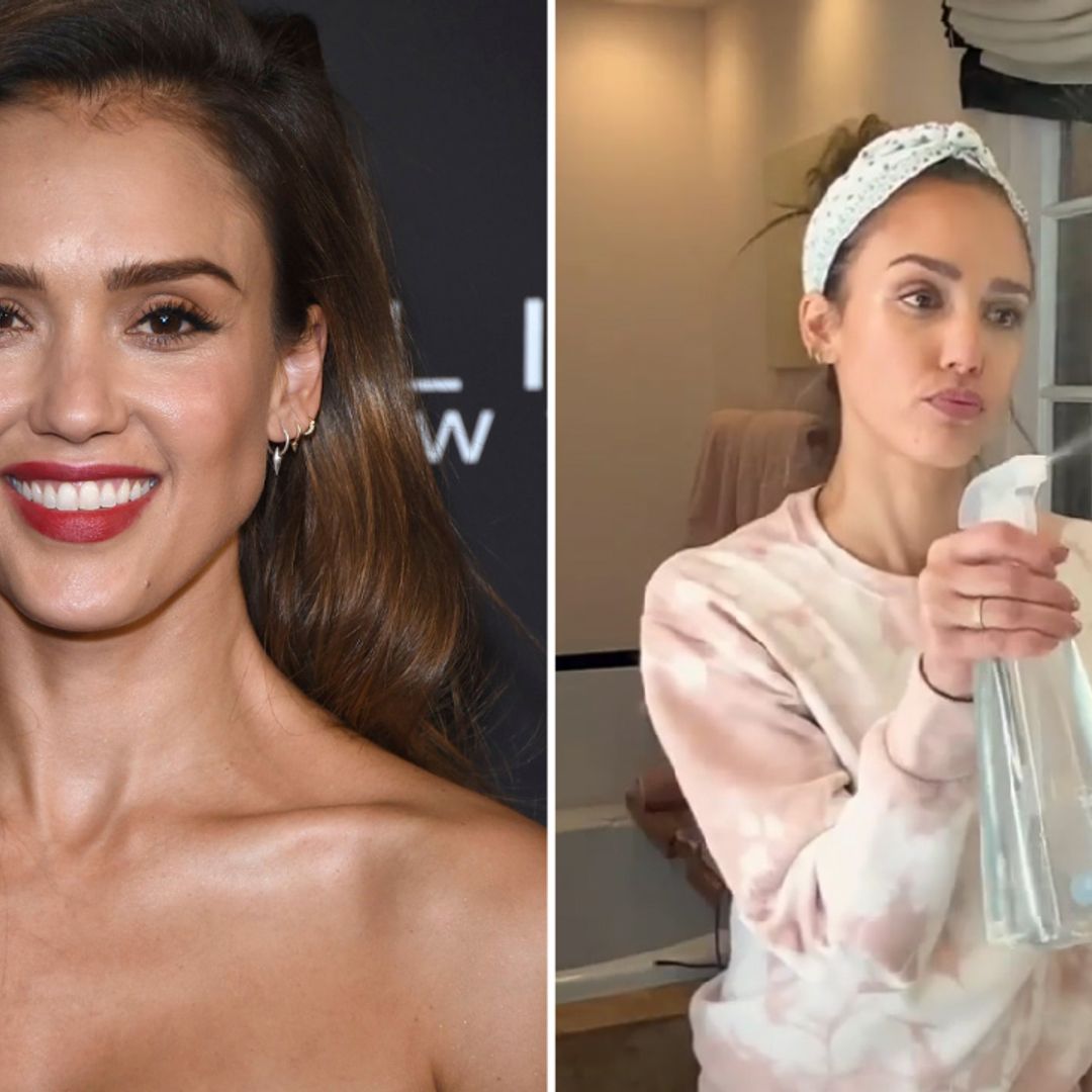 Jessica Alba cleans her $10million home – and makes it look fun