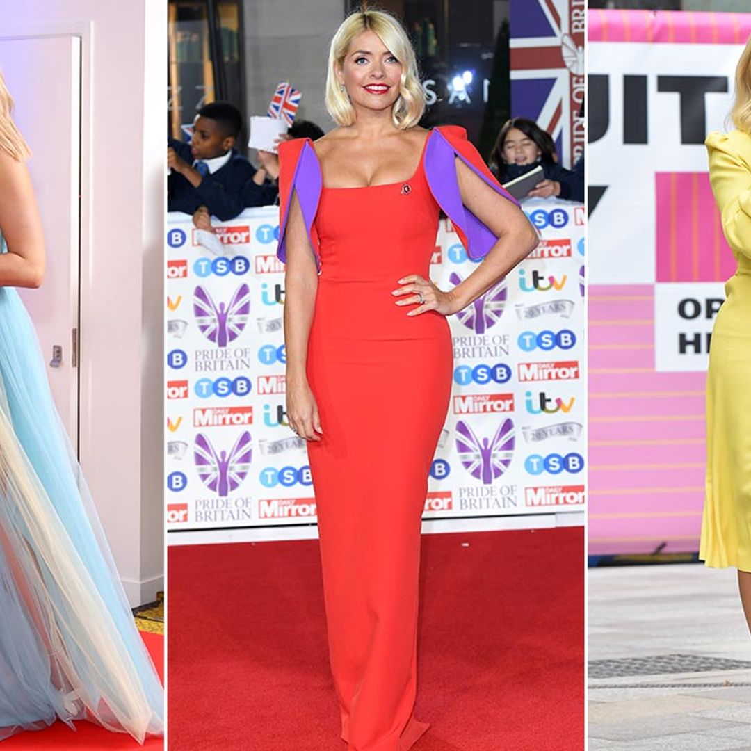 Holly Willoughby's rainbow dresses are giving us serious lockdown style inspiration - watch
