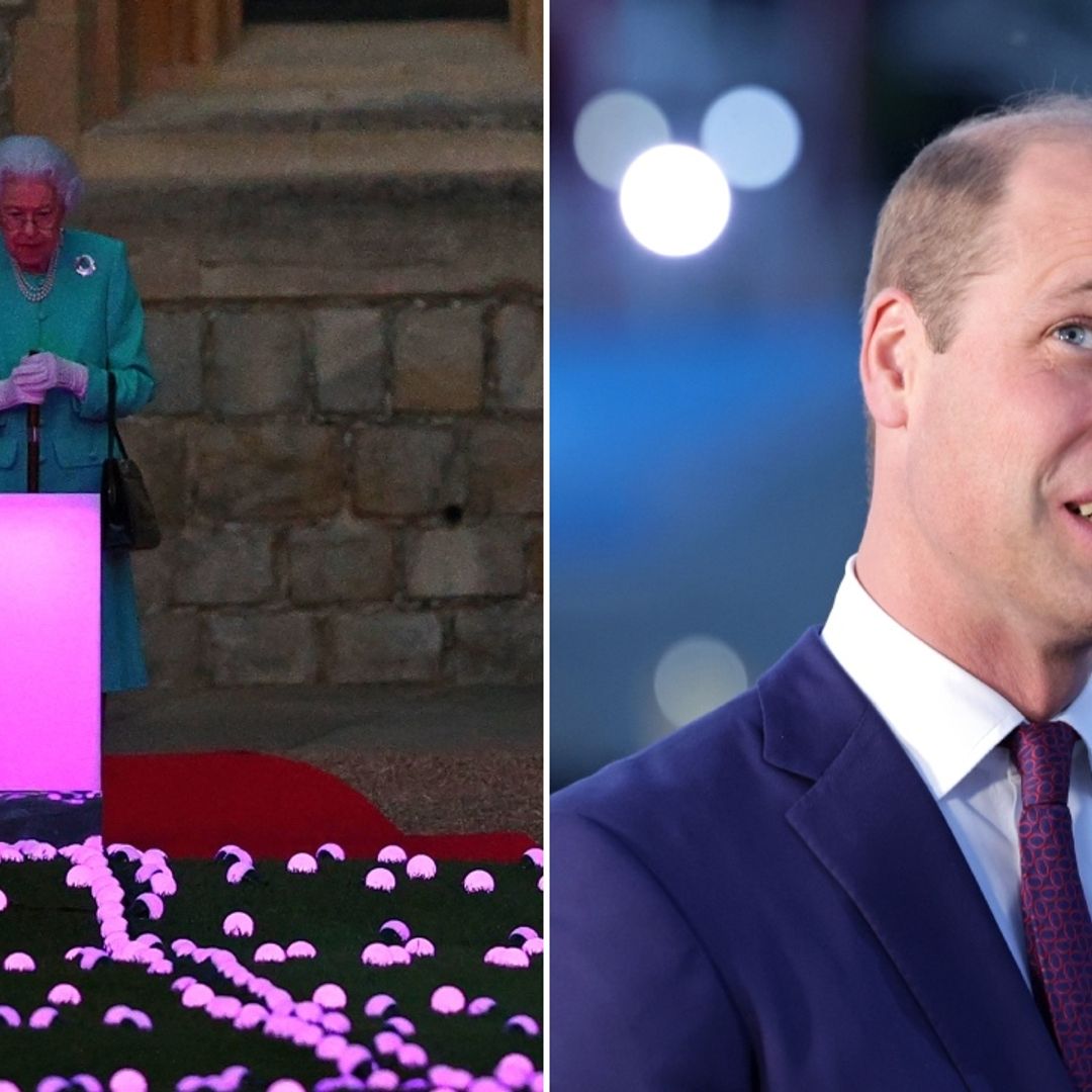 Prince William supports the Queen at late-night beacon lighting ceremony - best photos