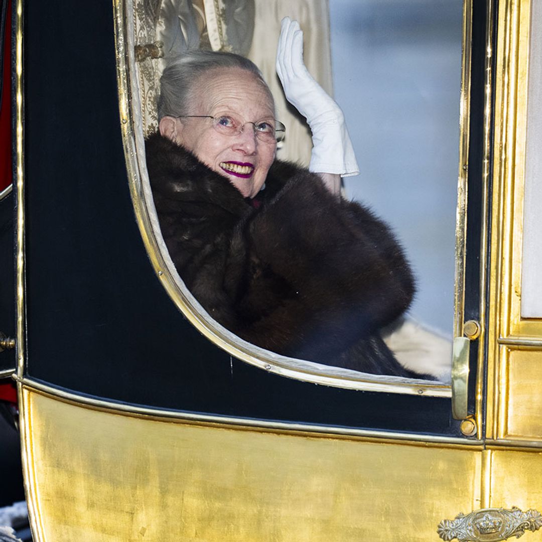 Queen Margrethe is so elegant in satin supported by Crown Princess Mary for final appearance as queen
