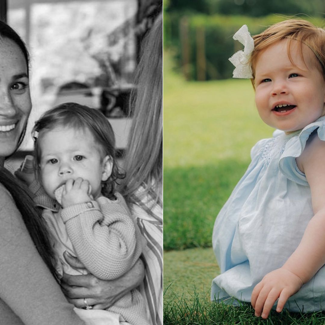 Meghan Markle poses with baby daughter Lili at her first birthday party