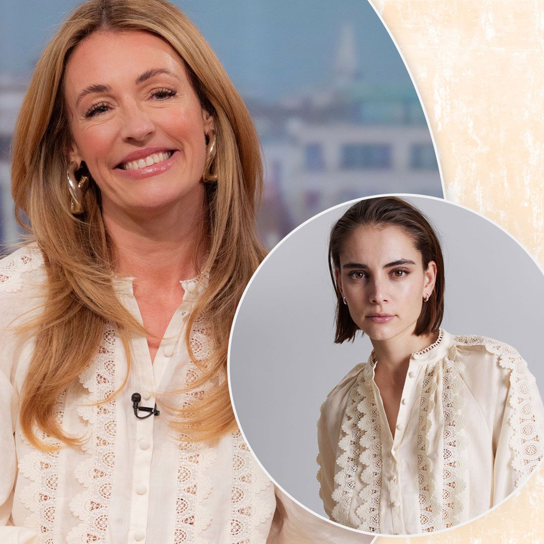 Cat Deeley’s high street cream lace blouse is giving me Emily in Paris vibes – j’adore
