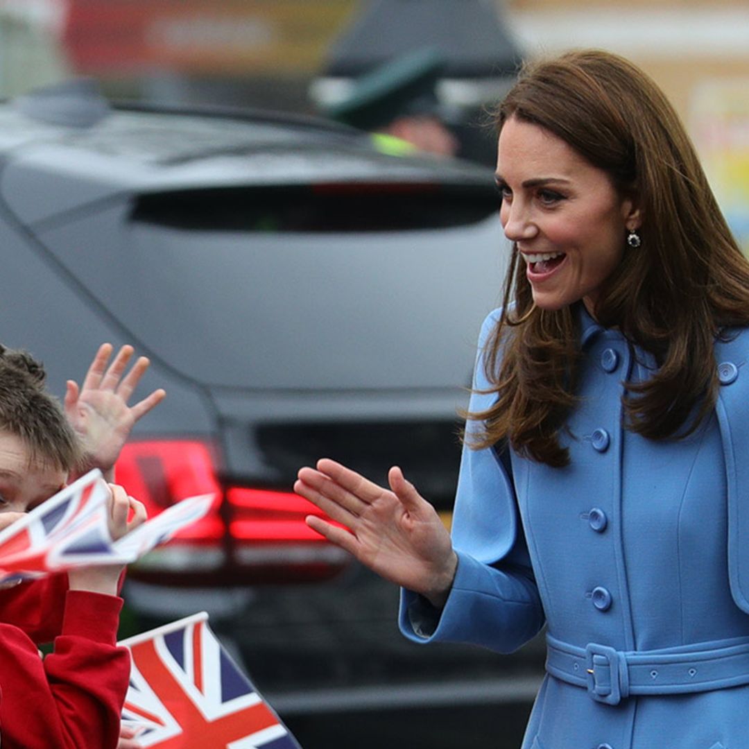 Kate Middleton's blue cape coat is amazingly chic and we are obsessed