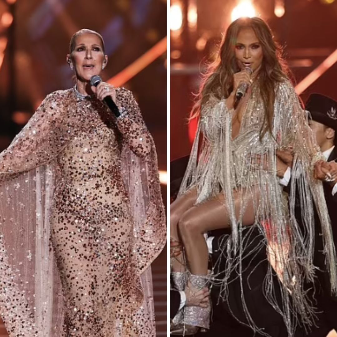 Celine Dion and Jennifer Lopez team up for dazzling fashion show performance