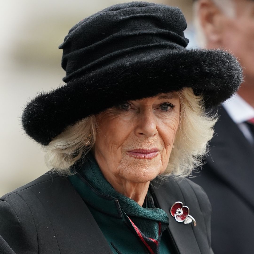 Queen Camilla embraces autumn in zip dress and cape for London outing
