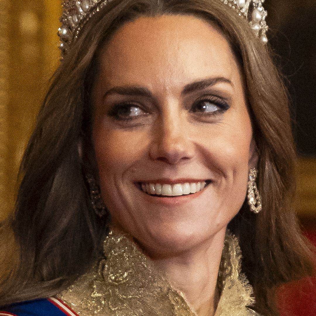 The Princess of Wales sparkles in her heaviest tiara and lace gown for state banquet