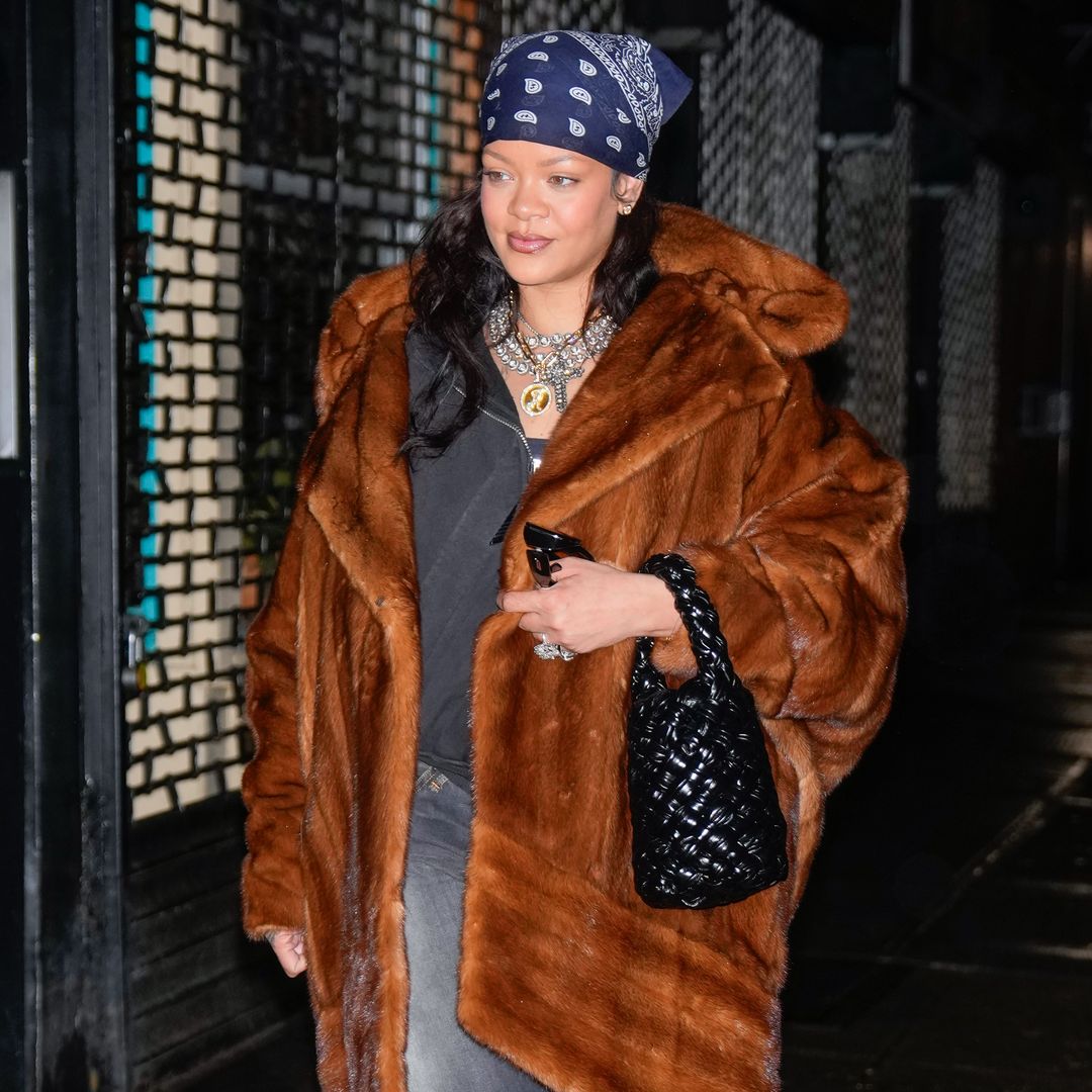 Rihanna is a double denim dream during rare public outing