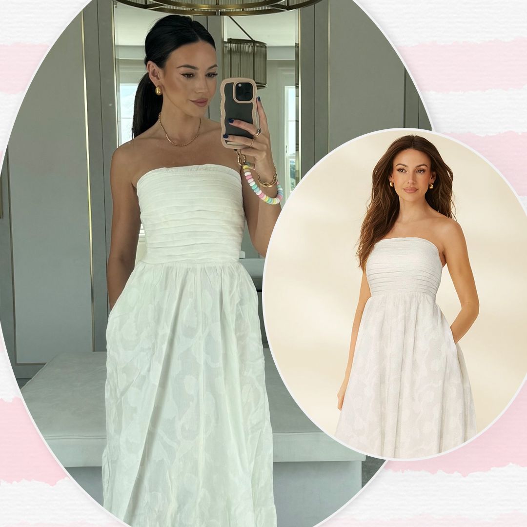 Michelle Keegan’s super affordable white strapless dress is on my wish list - and her dreamy pearl sandals