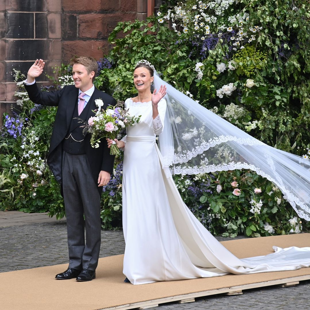 The Duke of Westminster and bride Olivia Henson beam in official wedding pictures