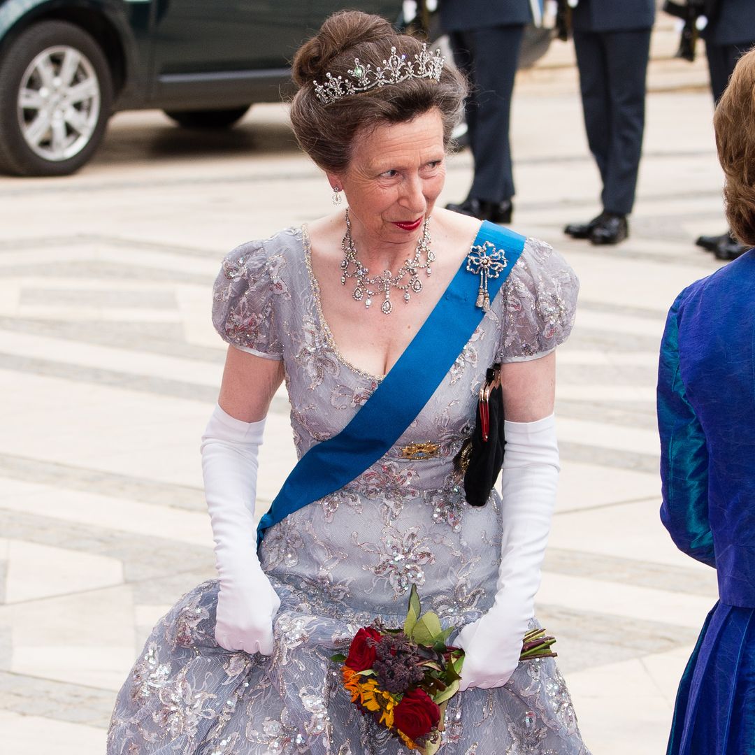 Princess Anne, 74, dines with King Charles in recycled fit-and-flare dress from her thirties