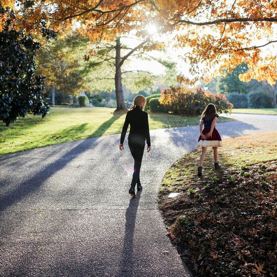 Nicole Kidman captured on a stroll with her daughter Sunday, shared on Instagram