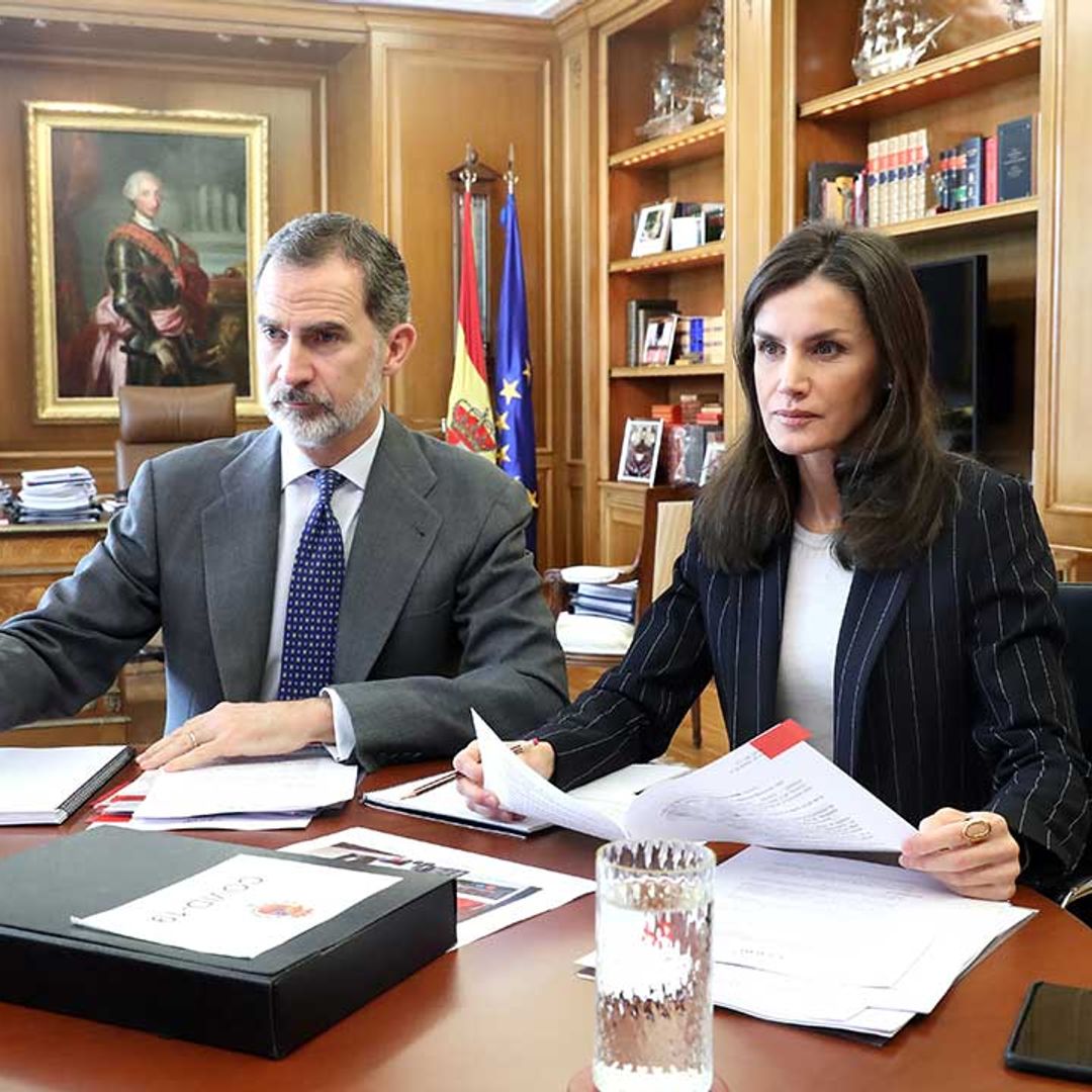 King Felipe and Queen Letizia’s clever trick for video meetings revealed