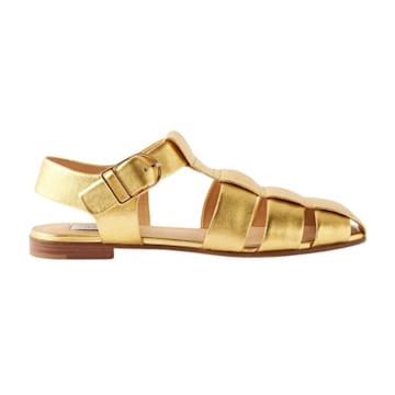 Gold caged Fisherman sandals