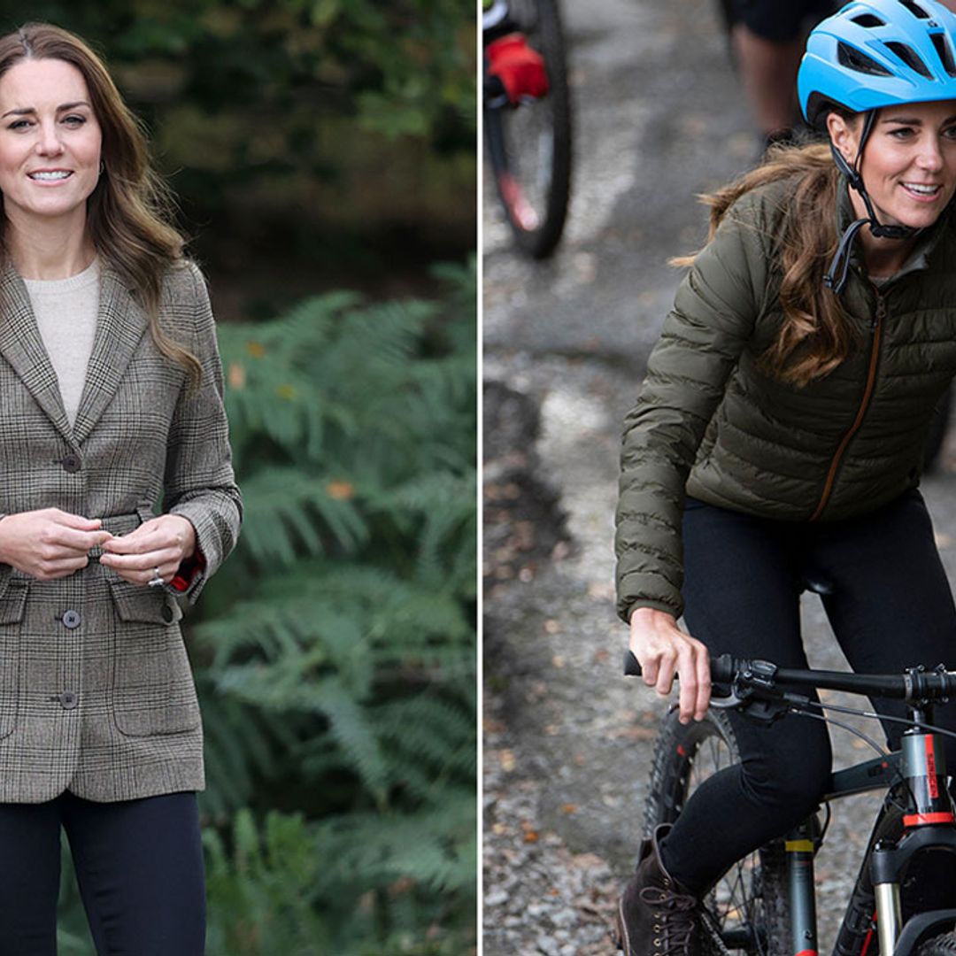 Sporty Kate Middleton in her element abseiling and mountain biking - best photos