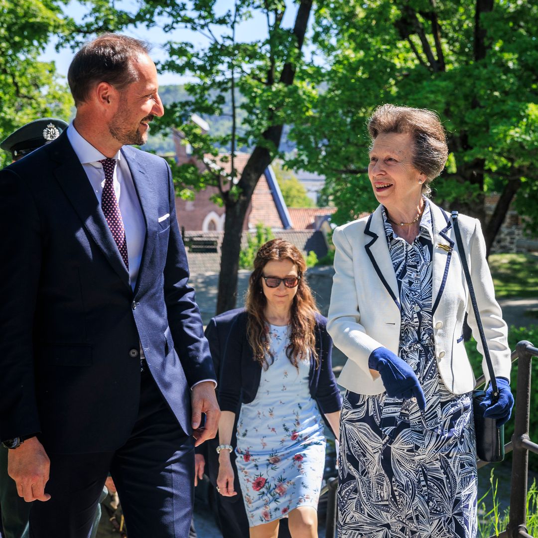 Princess Anne reunites with royal godson Crown Prince Haakon on Norway trip