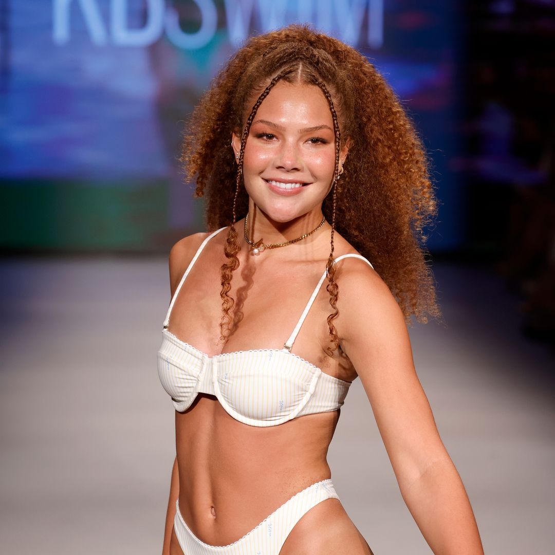 A model walks the runway forÂ KB Swim during Paraiso Miami Beach at The Paraiso Tent on July 17, 2022 in Miami Beach, Florida.