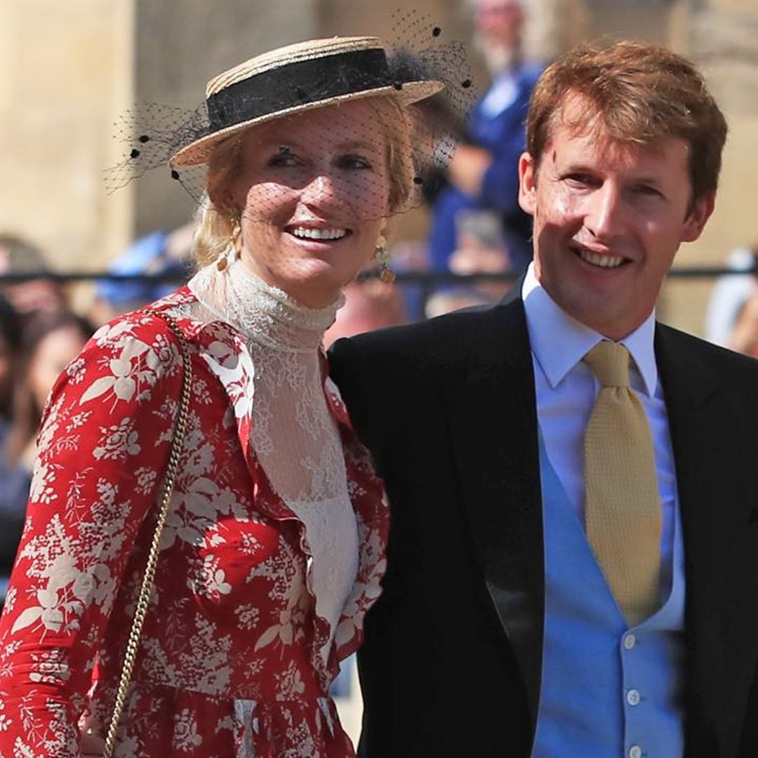 James Blunt's wife Sofia Wellesley wows in sheer lace dress at Ellie Goulding's wedding 
