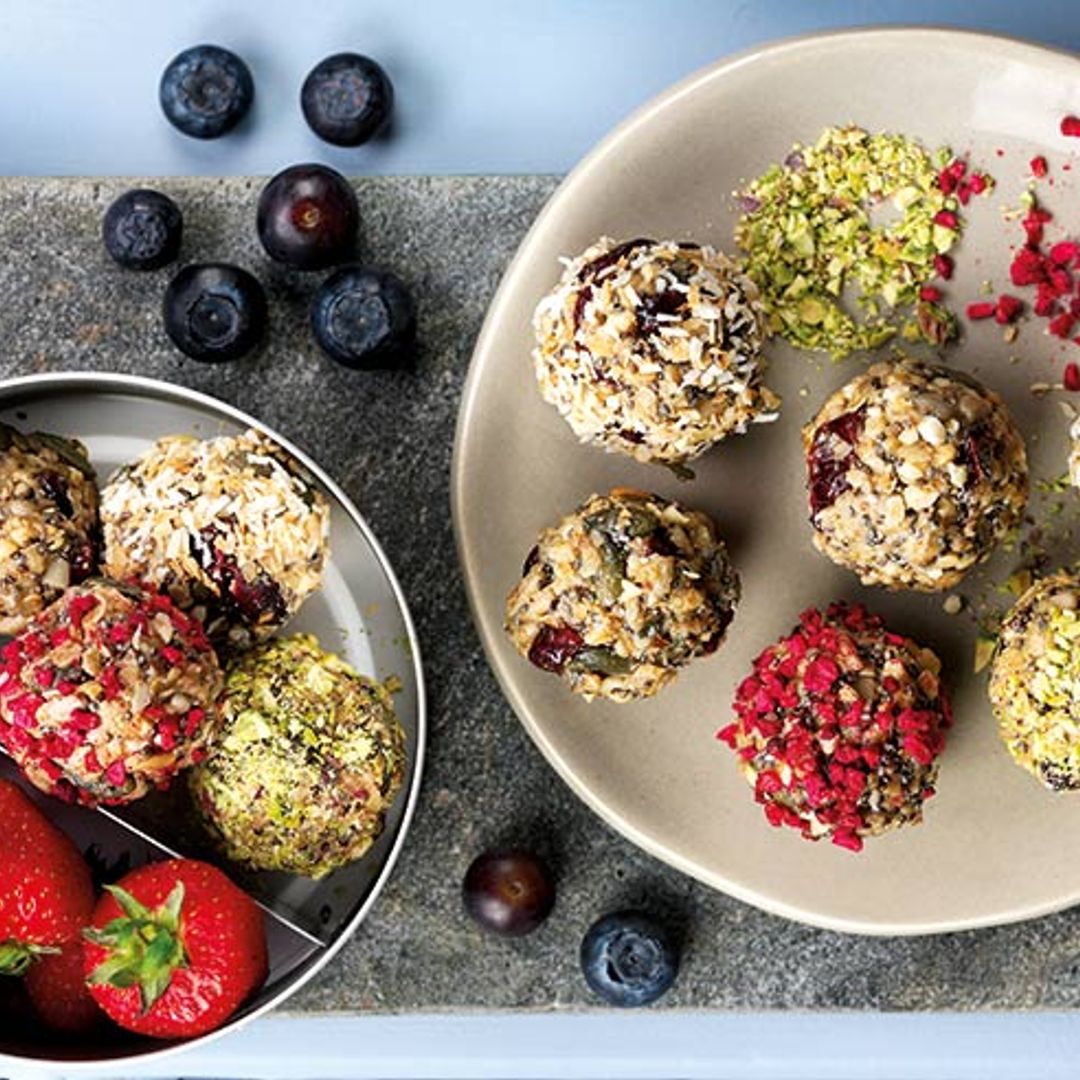 Enjoy a healthy snack with this superseed nut berry bites recipe