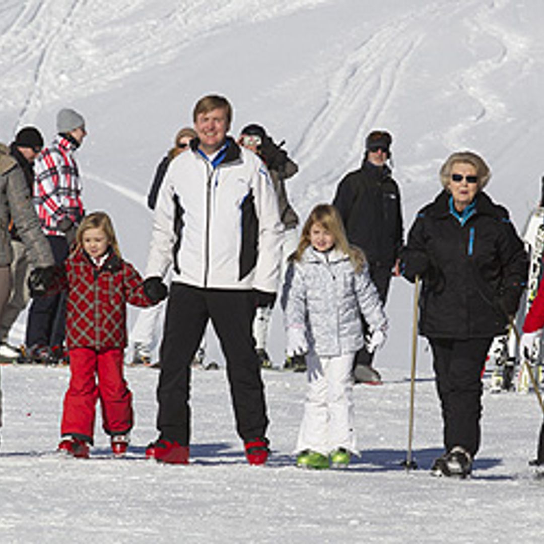 Princess Maxima takes advantage of Argentine winter to ski with the girls