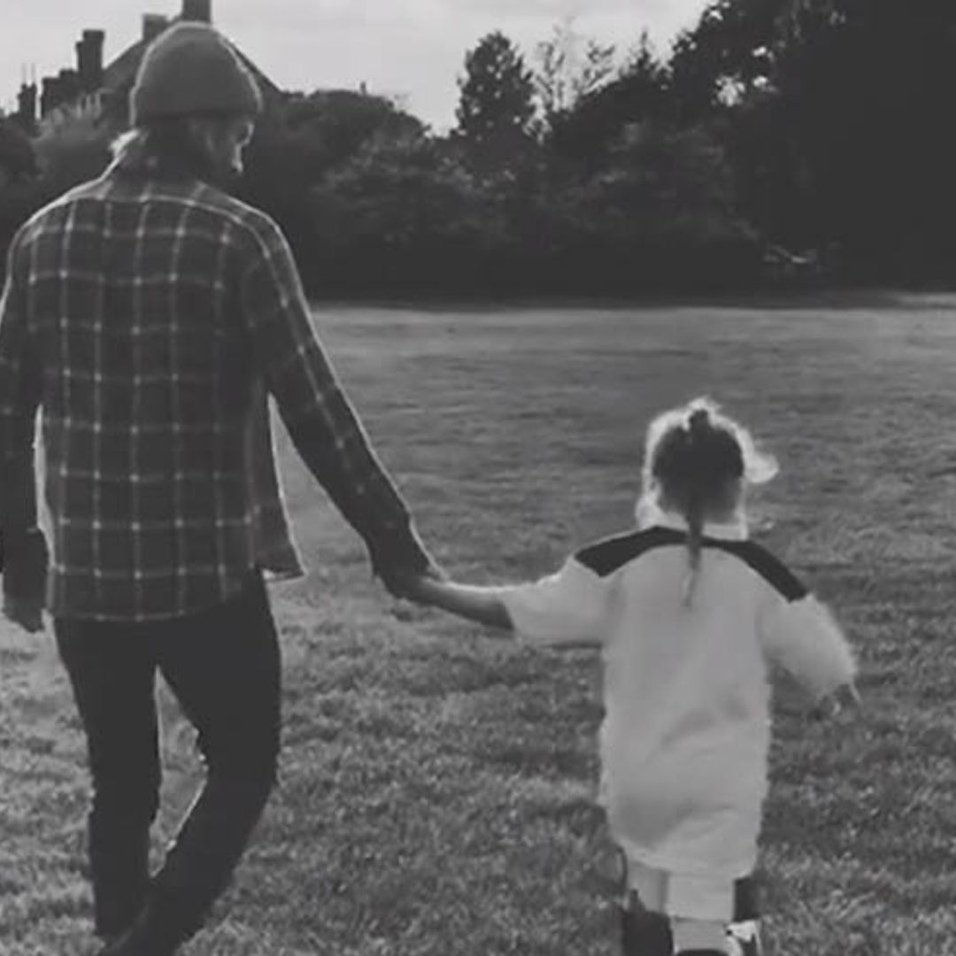 David Beckham shares sweet video of Harper's first football lesson
